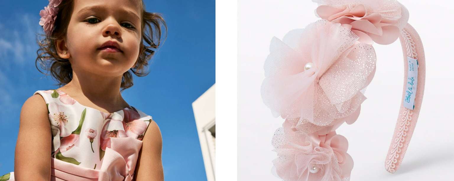 Girl embroidered tulle top Off white | Abel & Lula ® Girl embroidered tulle top Off white | Abel & Lula ®