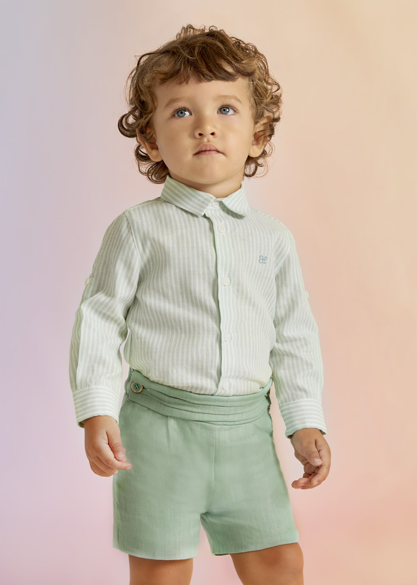 Camisa rayas lino bebé