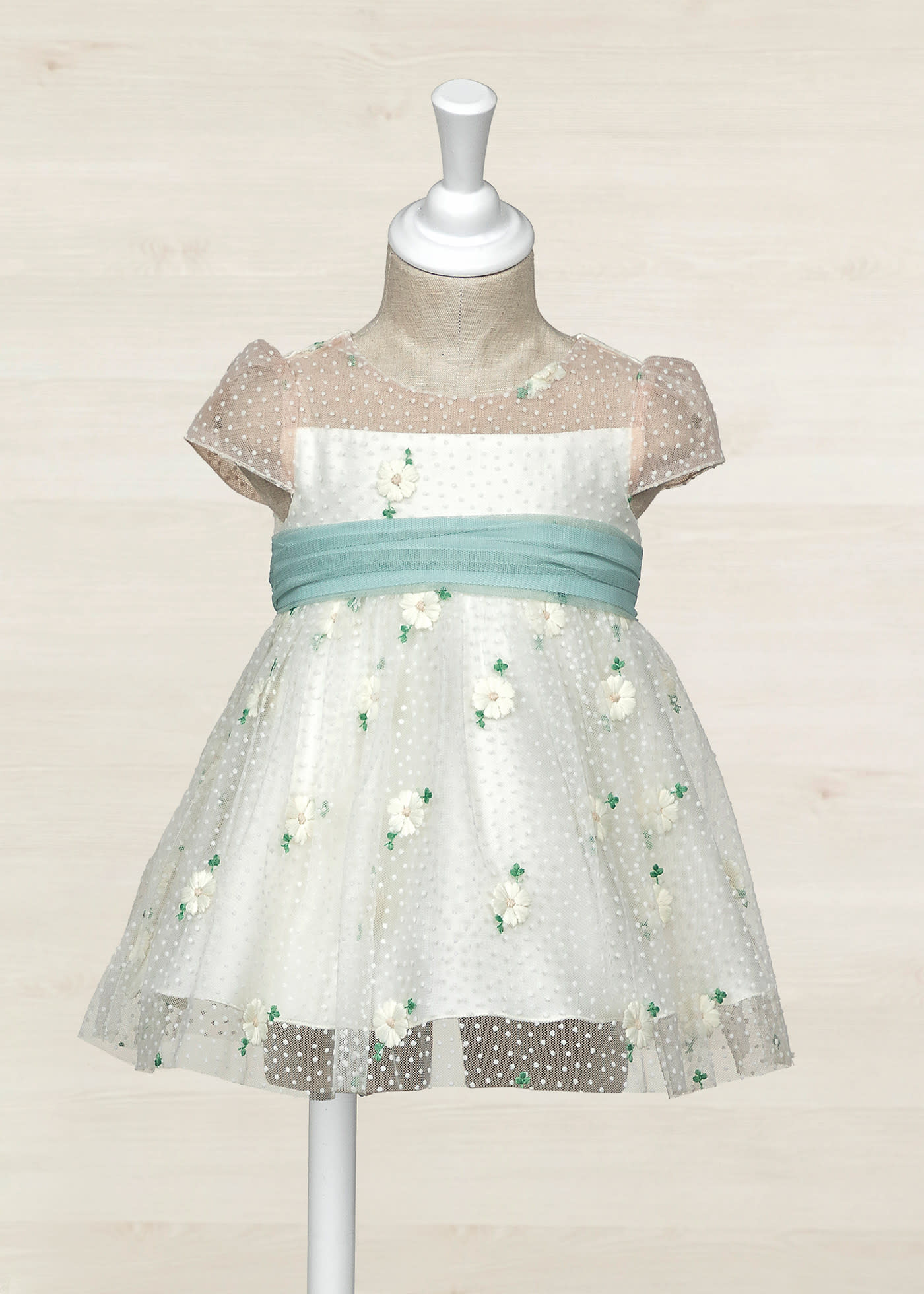 Sukienka niemowlęca z haftowanego tiulu