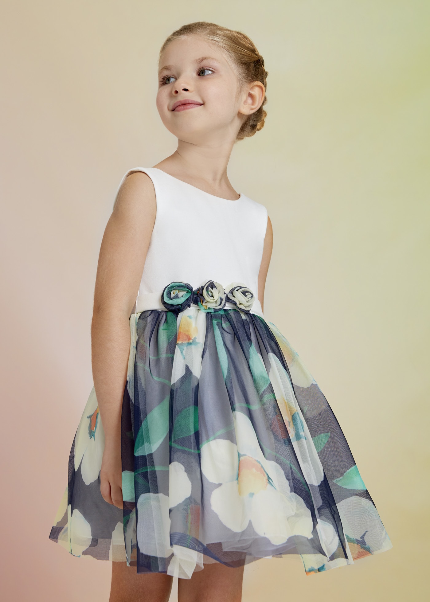Vestido tul estampado niña Vestido tul estampado niña