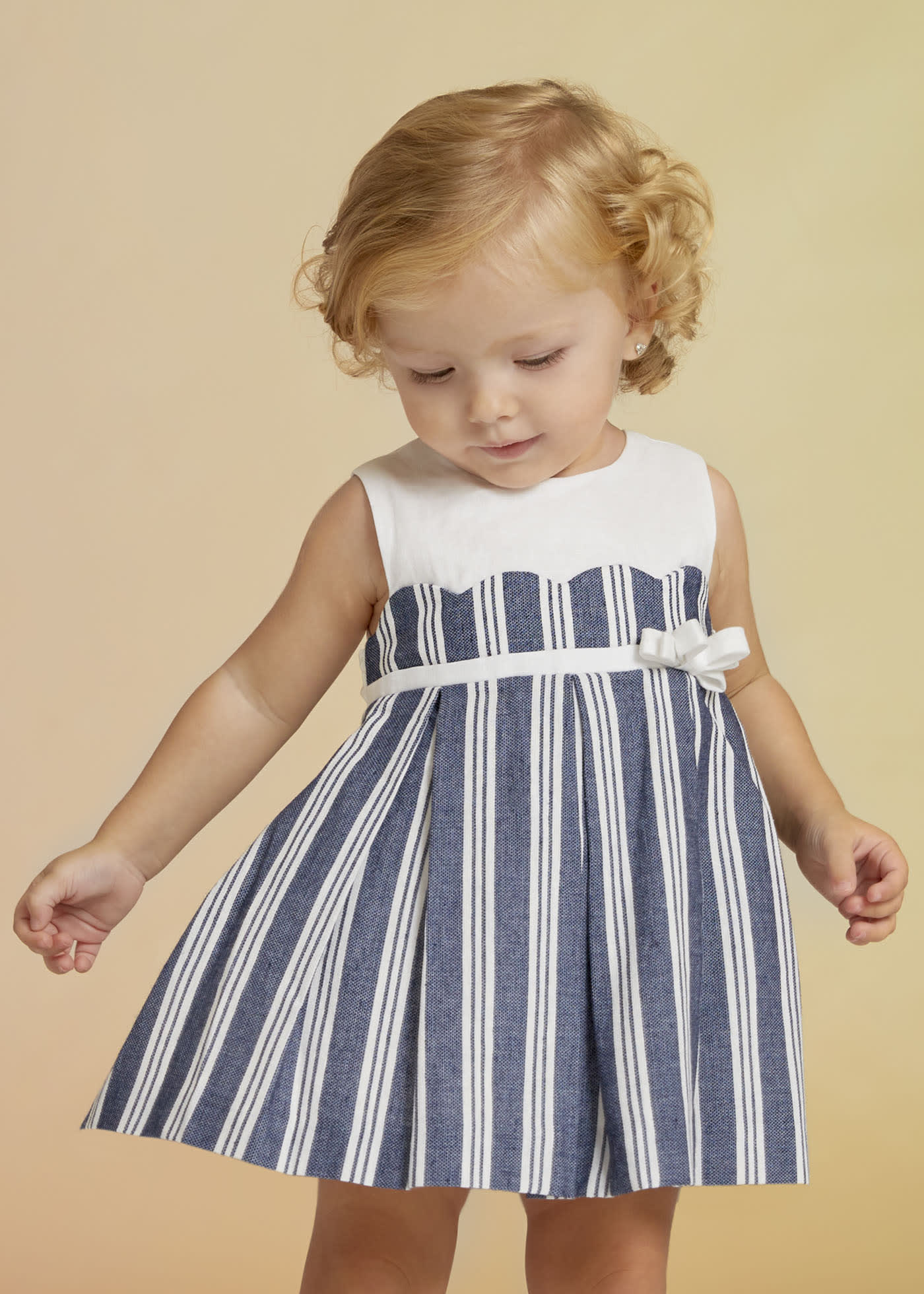 Linen striped dress baby