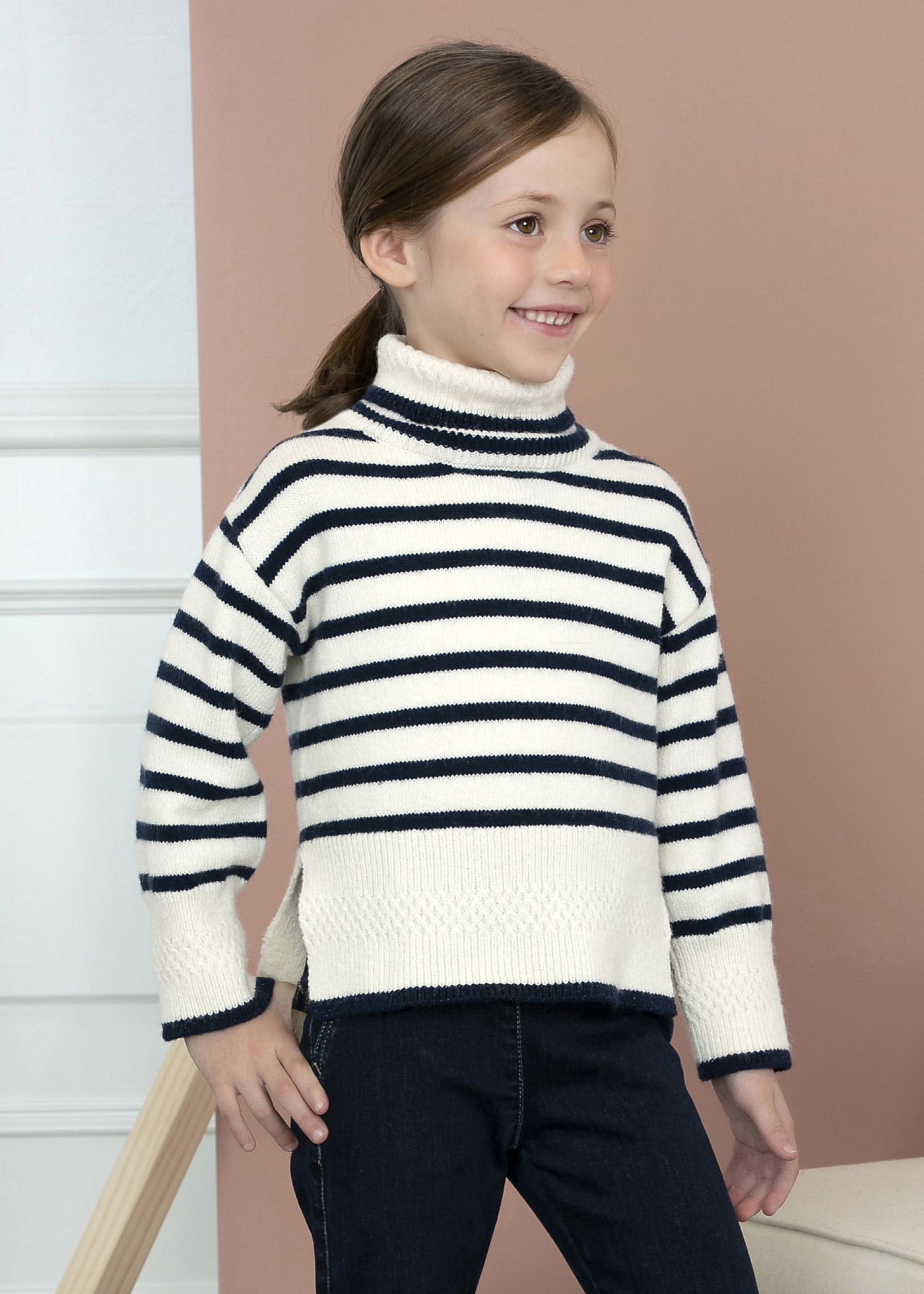 Pull rayé pour fille