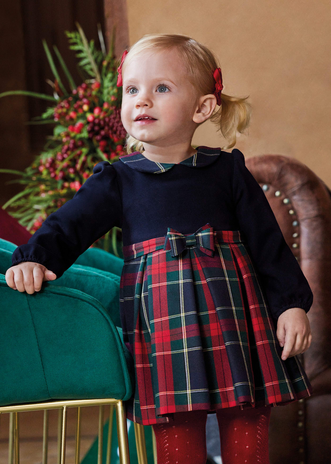Robe combinée bébé écossais