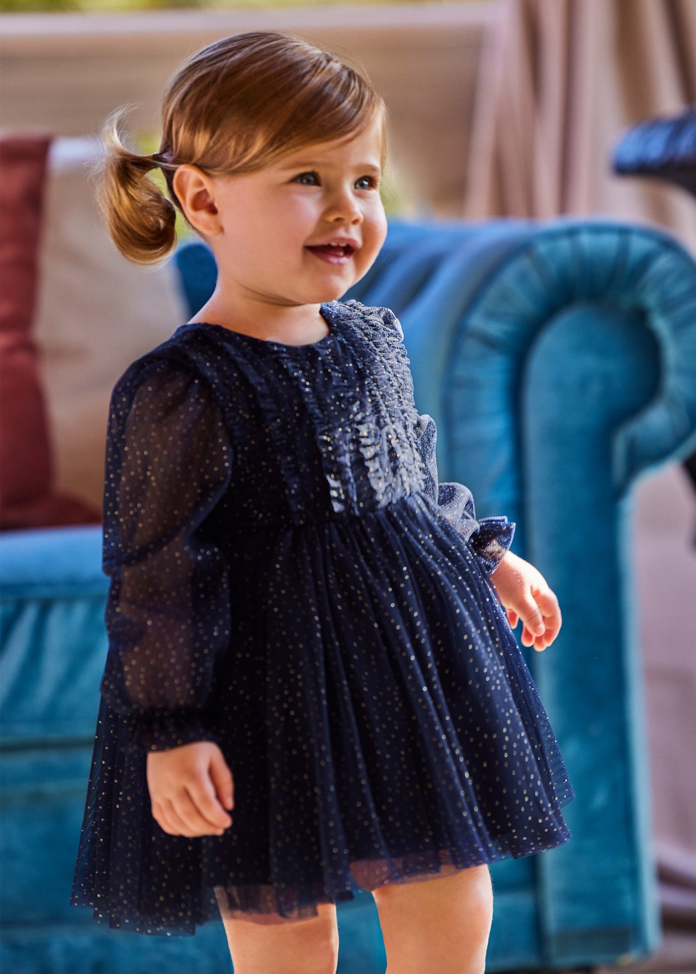 Sukienka z tiulu z brokatem dla niemowlęcia