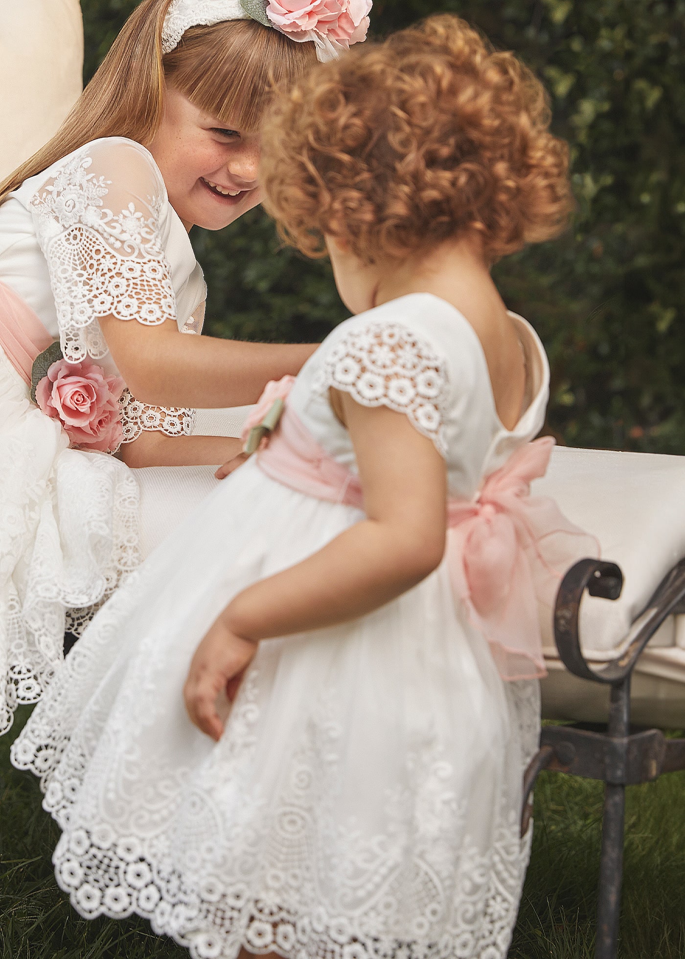 Baby tulle embroidered guipure dress