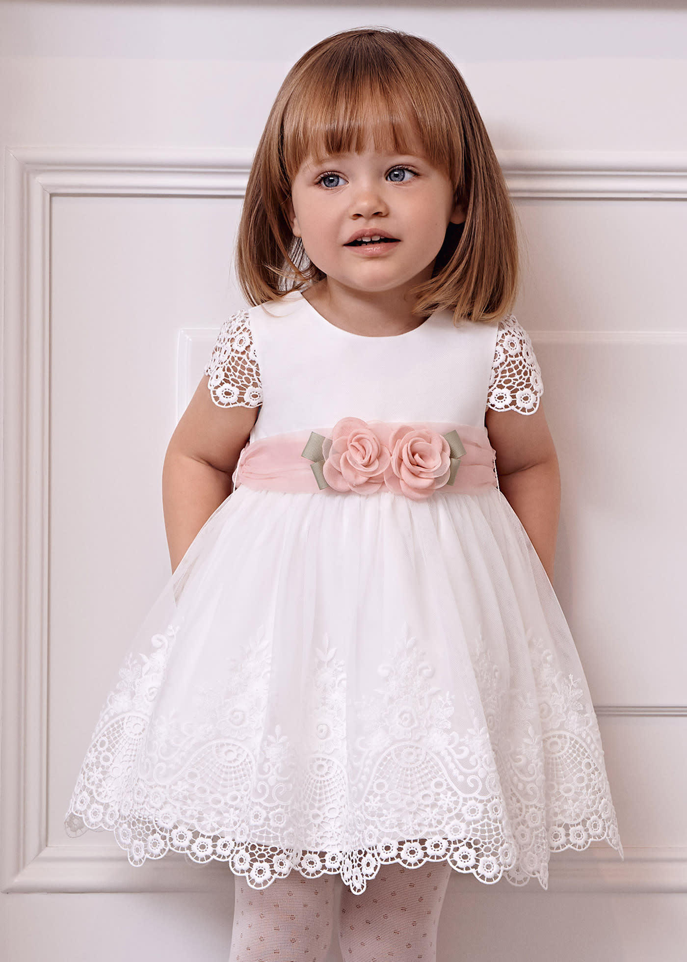 Baby embroidered guipure tulle dress