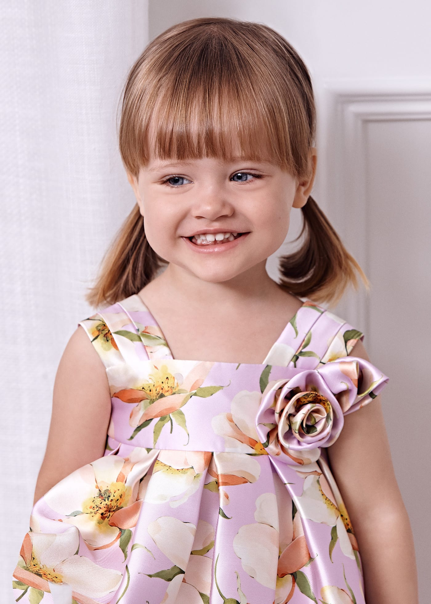 Baby printed mikado dress Mauve | Abel & Lula ®