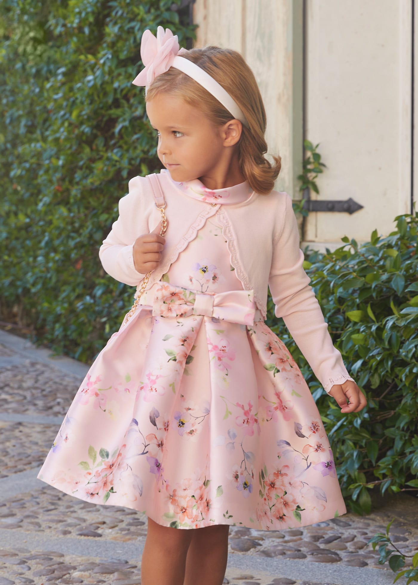 Girl Print Mikado Dress