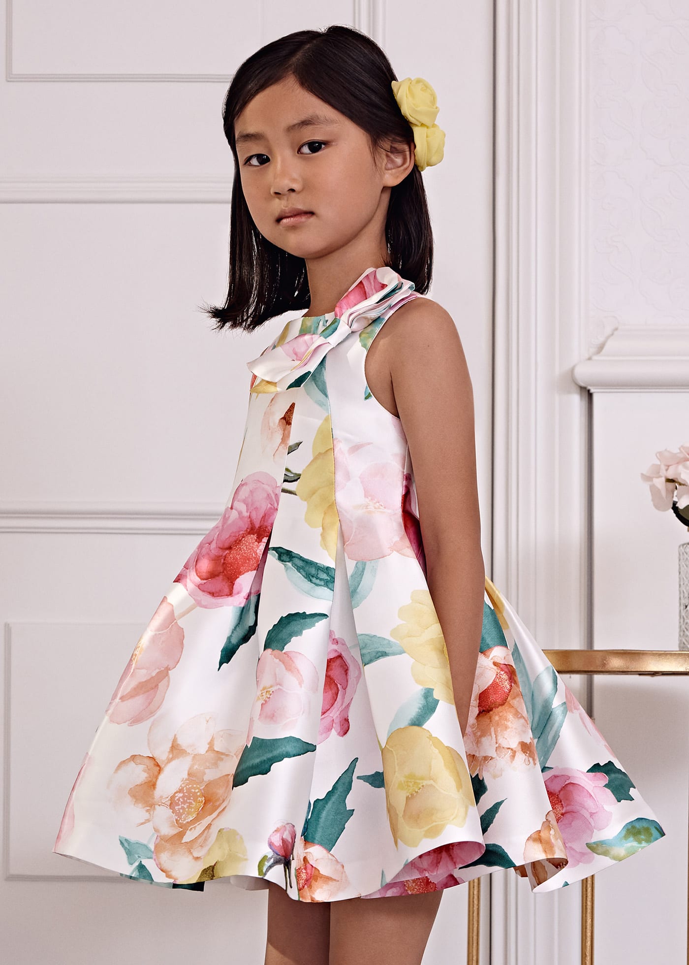 Girl printed mikado dress