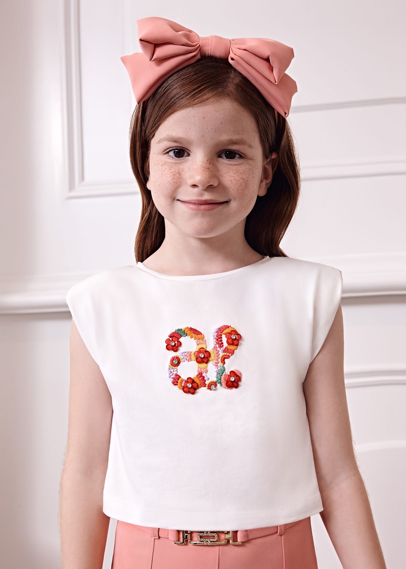 Girl Embroidered Logo Top Better Cotton