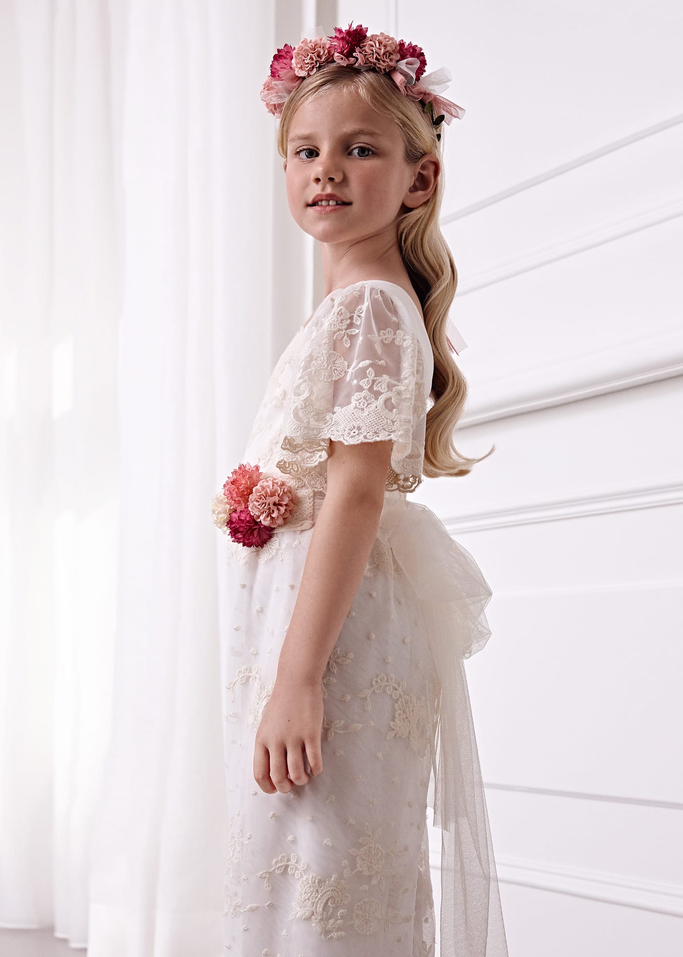 Girl Embroidered Tulle Dress