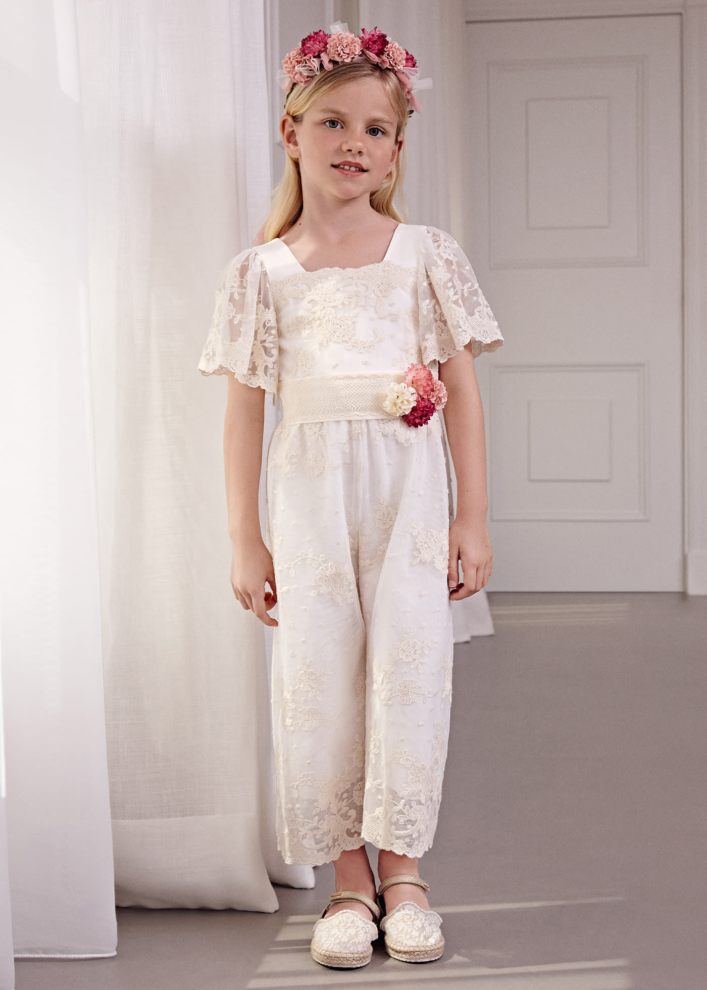 Tuta tulle ricamato bambina