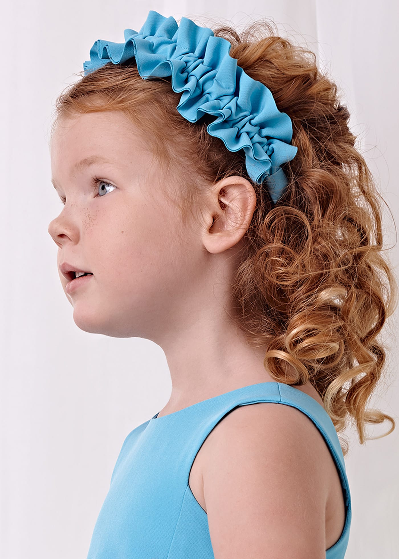 Girl ruffled crepe headband
