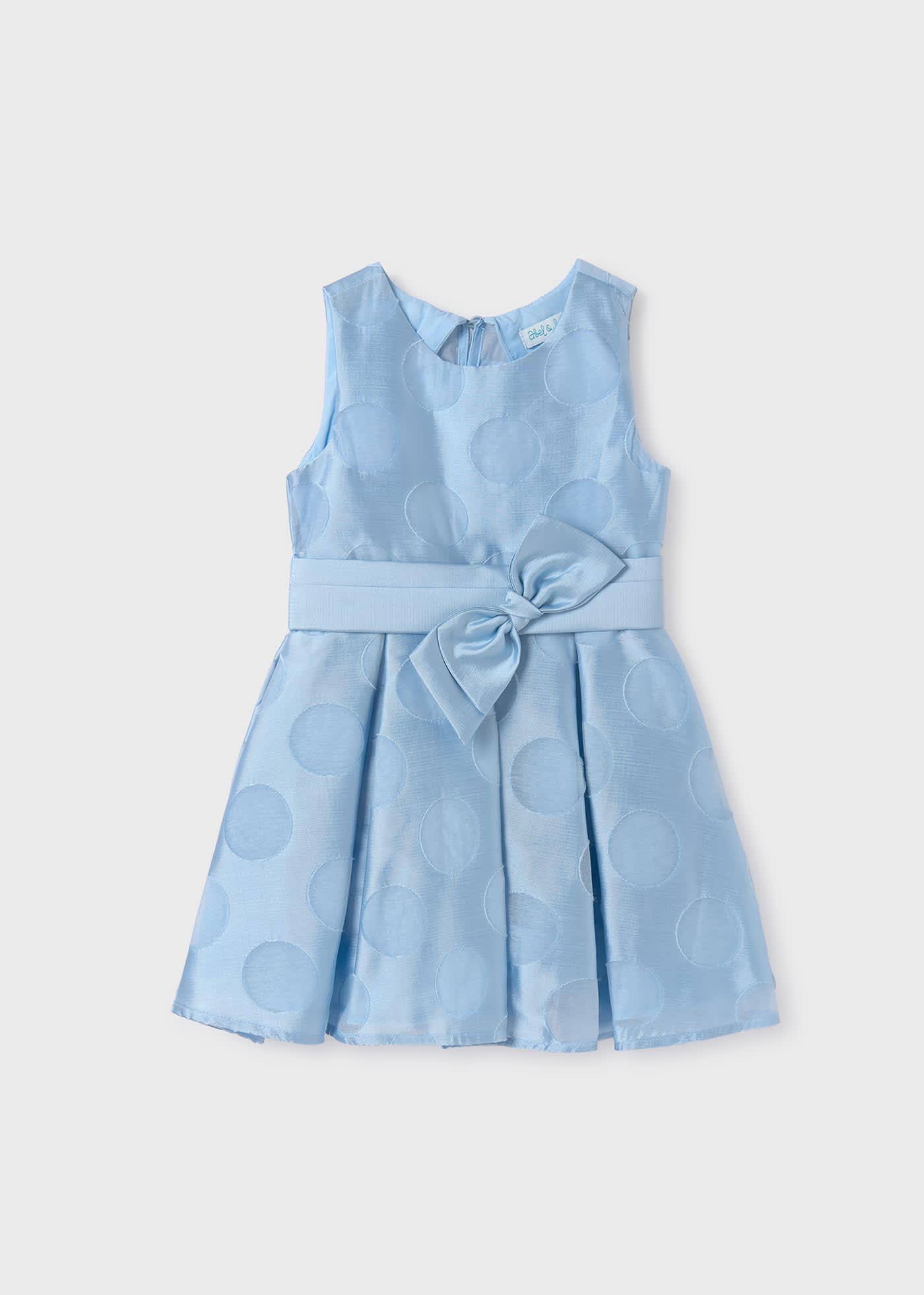 Vestido bolinhas com fita menina
