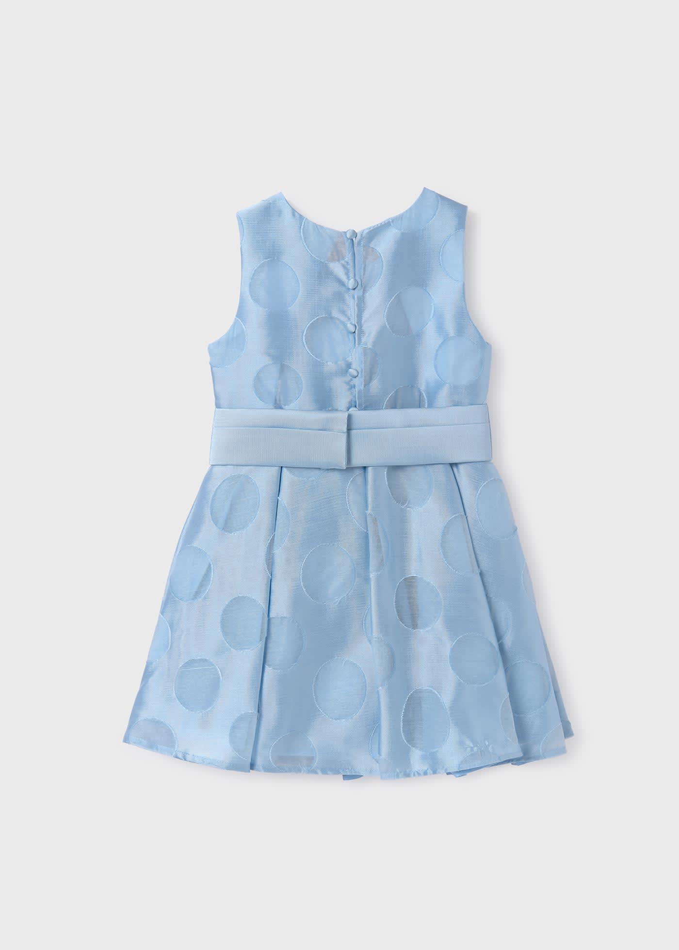 Vestido bolinhas com fita menina