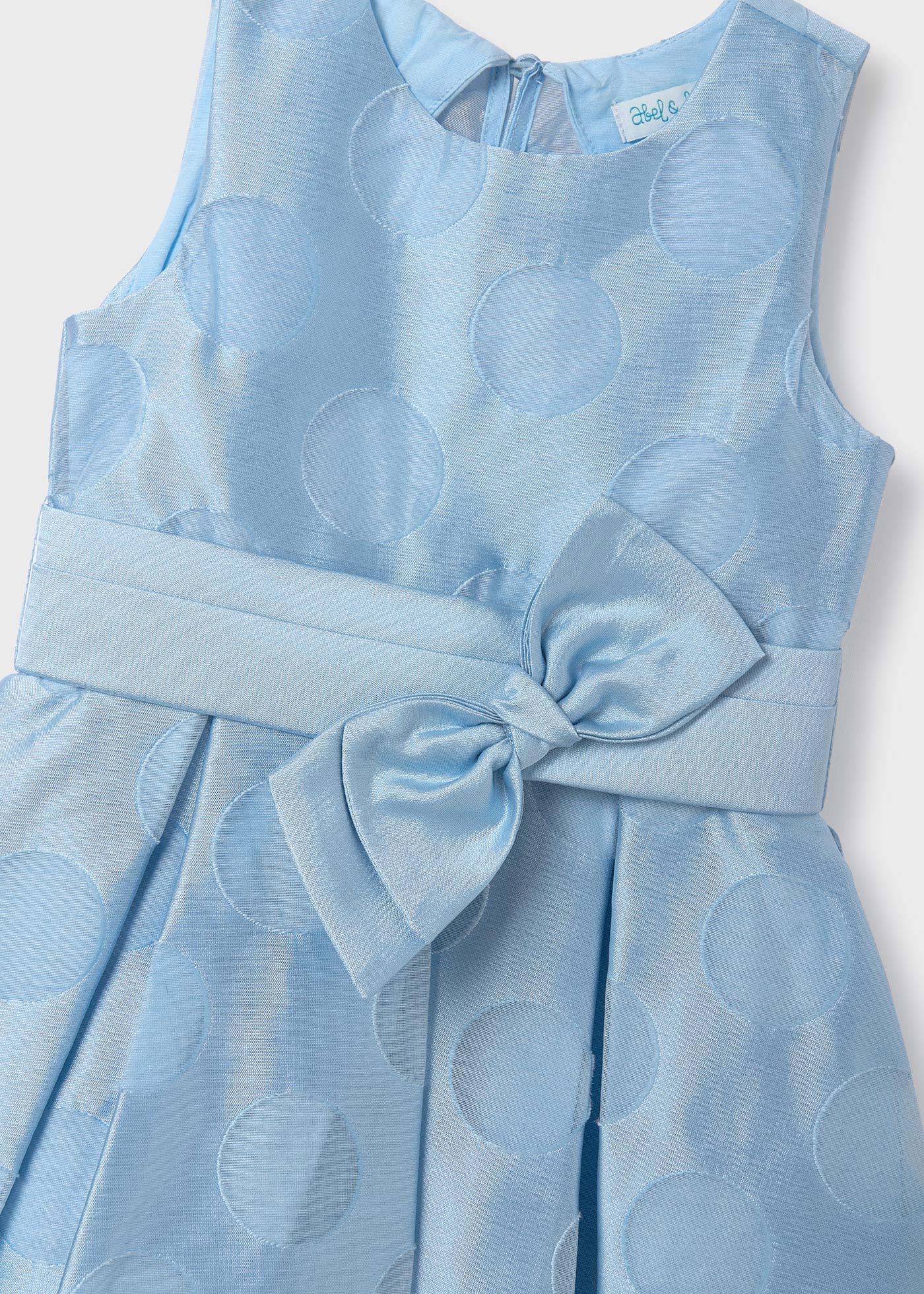 Vestido bolinhas com fita menina