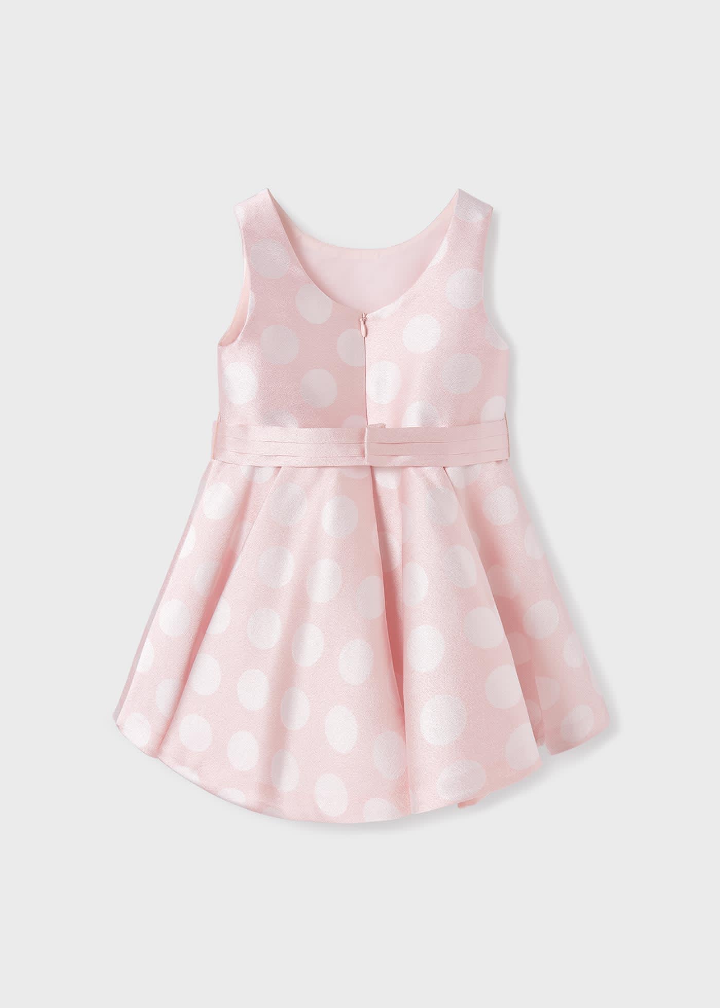Vestido jacquard lunares niña