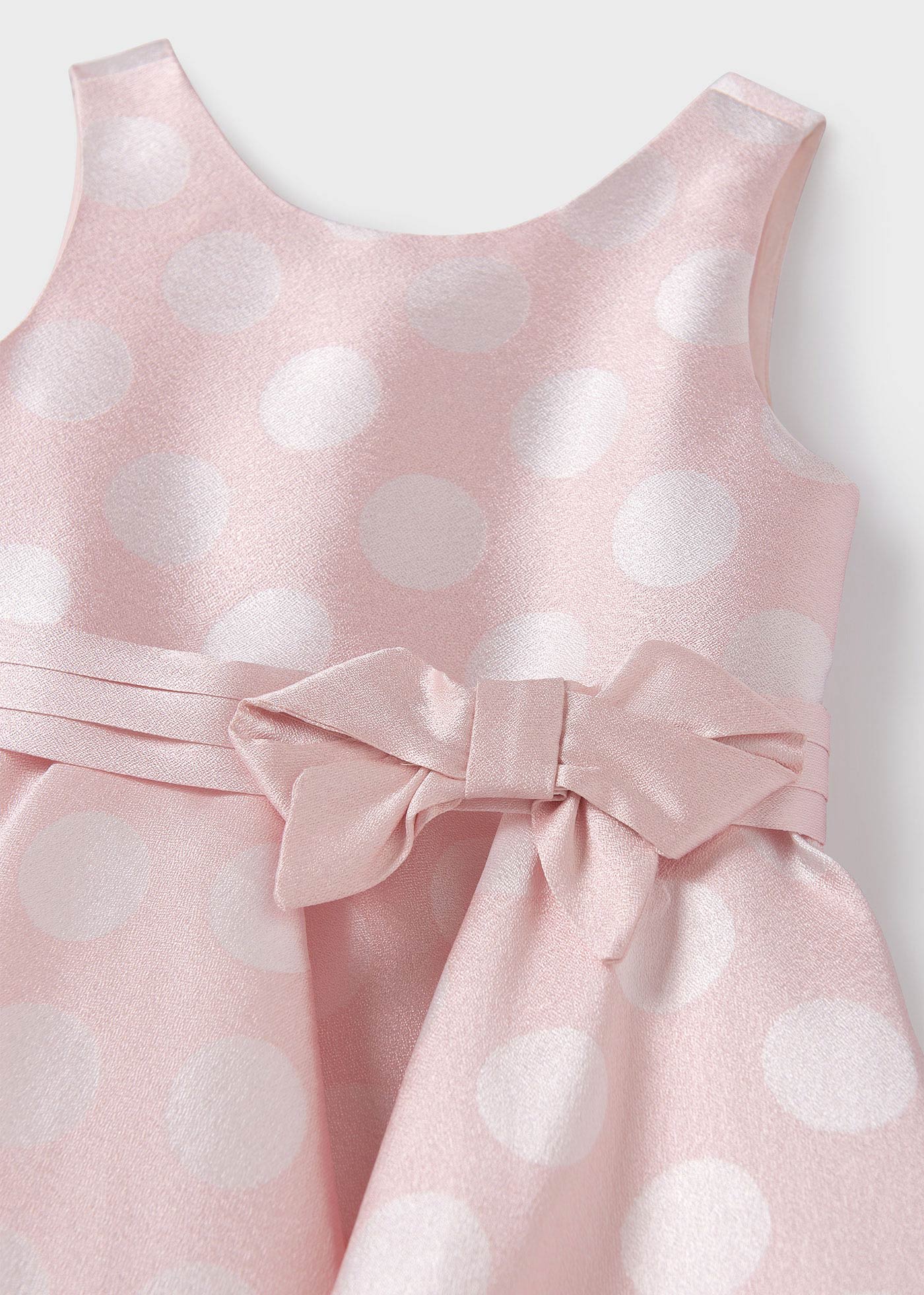 Vestido jacquard lunares niña