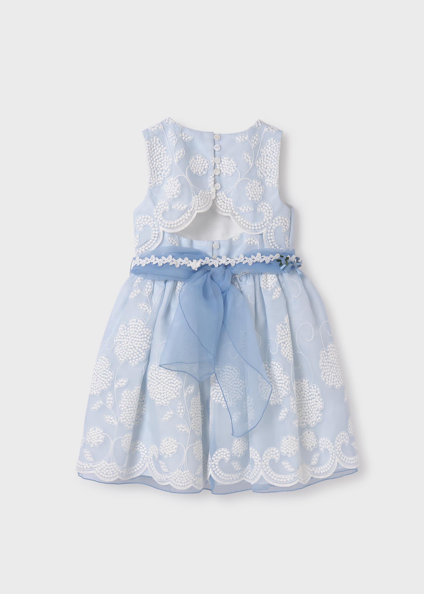 Robe en organza brodée fille