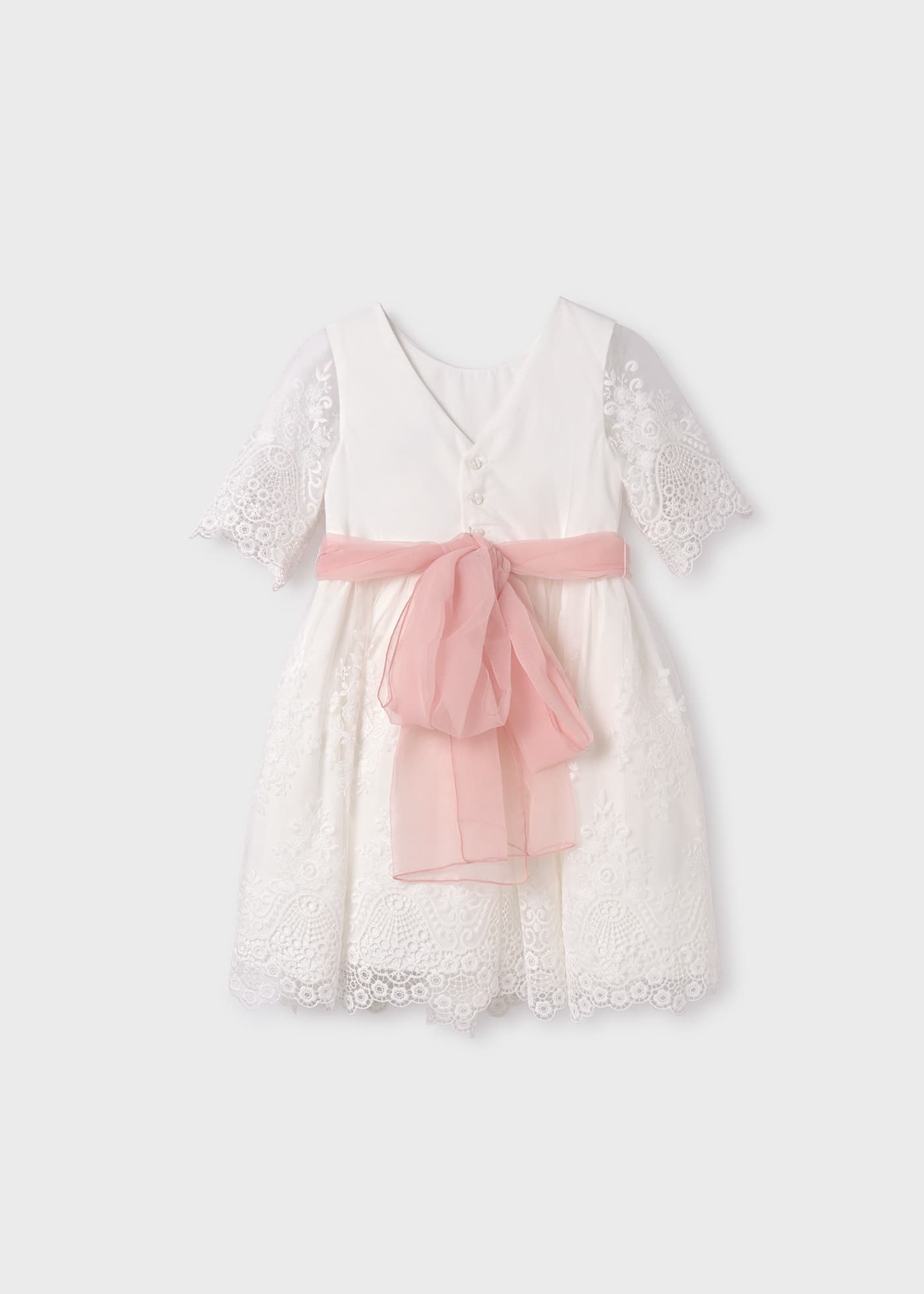 Robe en tulle brodée de guipure pour fille