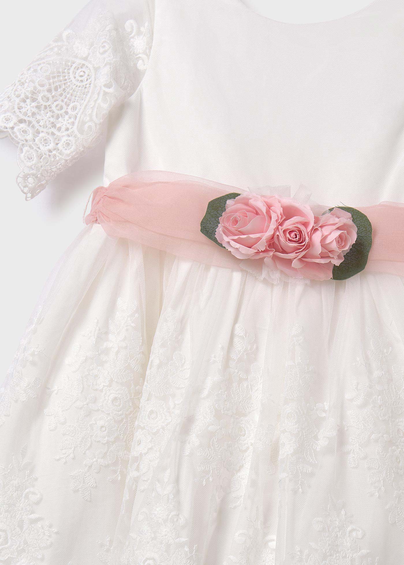 Robe en tulle brodée de guipure pour fille