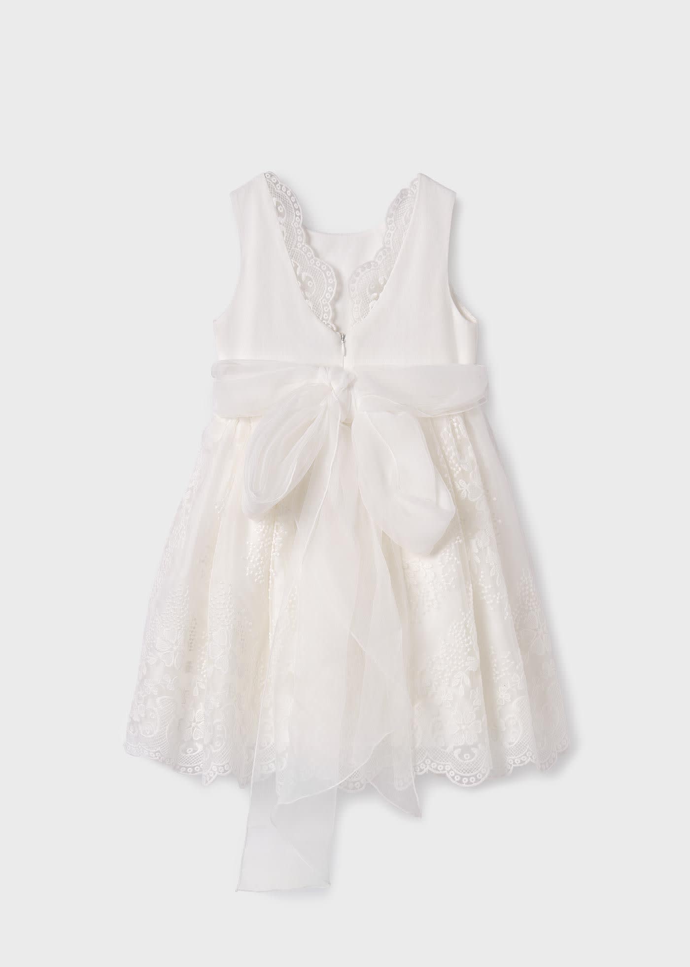 Robe en organza brodée fille