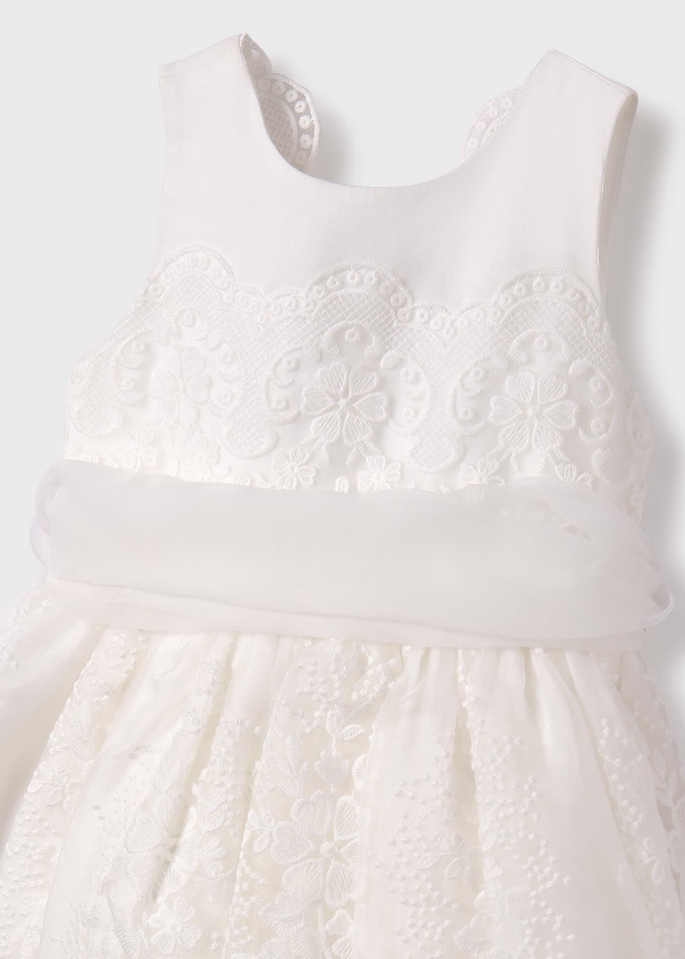 Robe en organza brodée fille