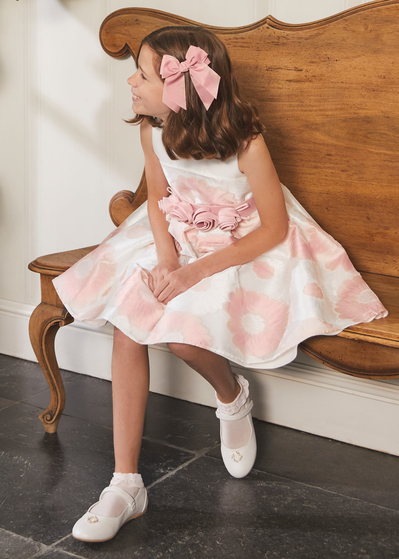Abito a fiori fil coupé bambina