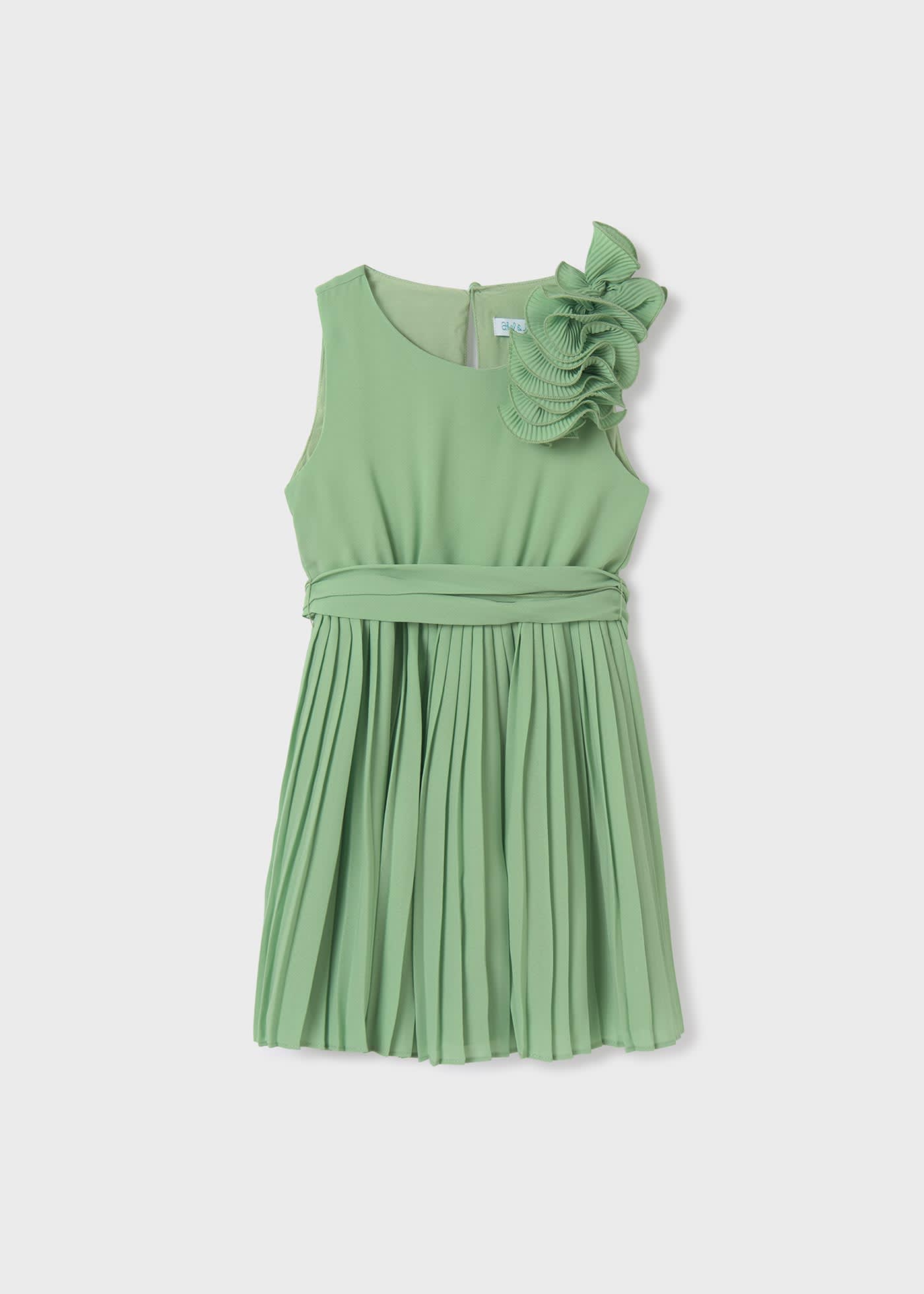 Girl pleated chiffon dress