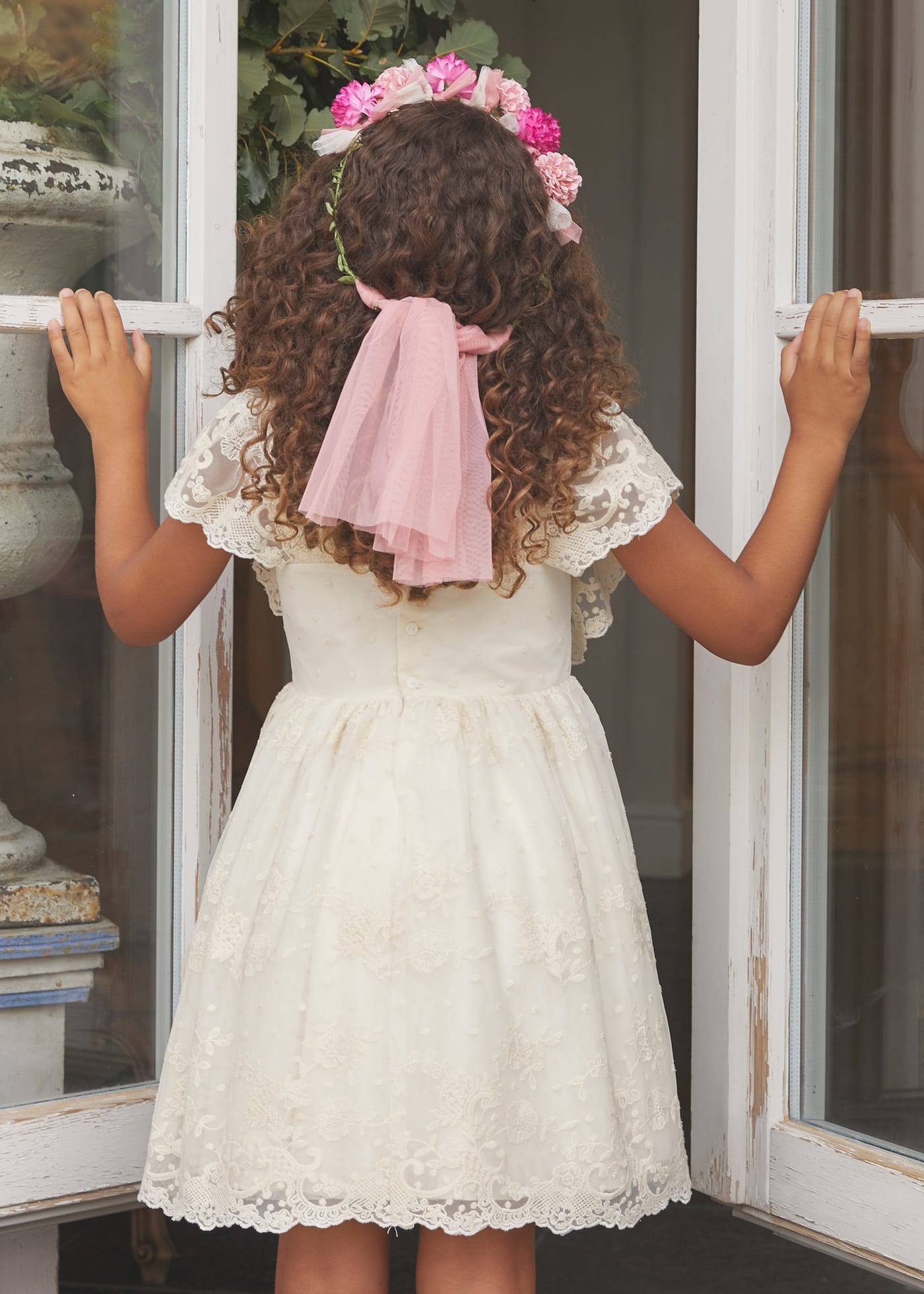 Abito tulle ricamato bambina