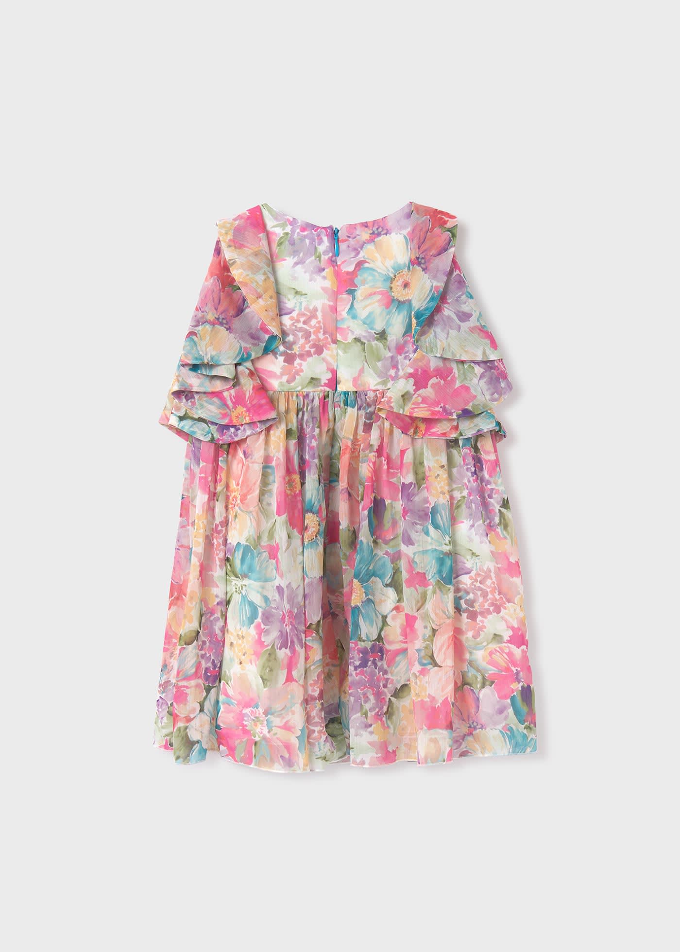 Sukienka szyfonowa z nadrukiem dla dziewczynki