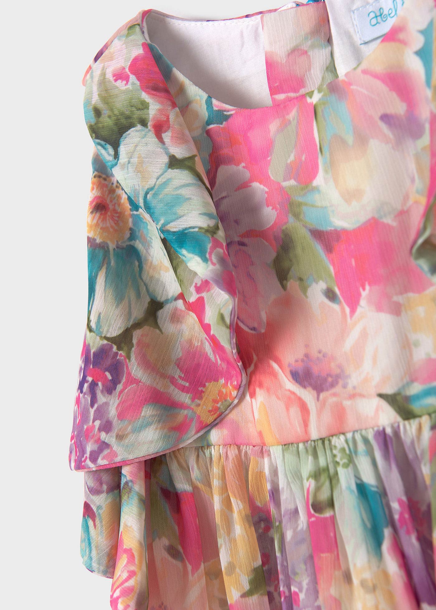 Girl bambula printed chiffon dress