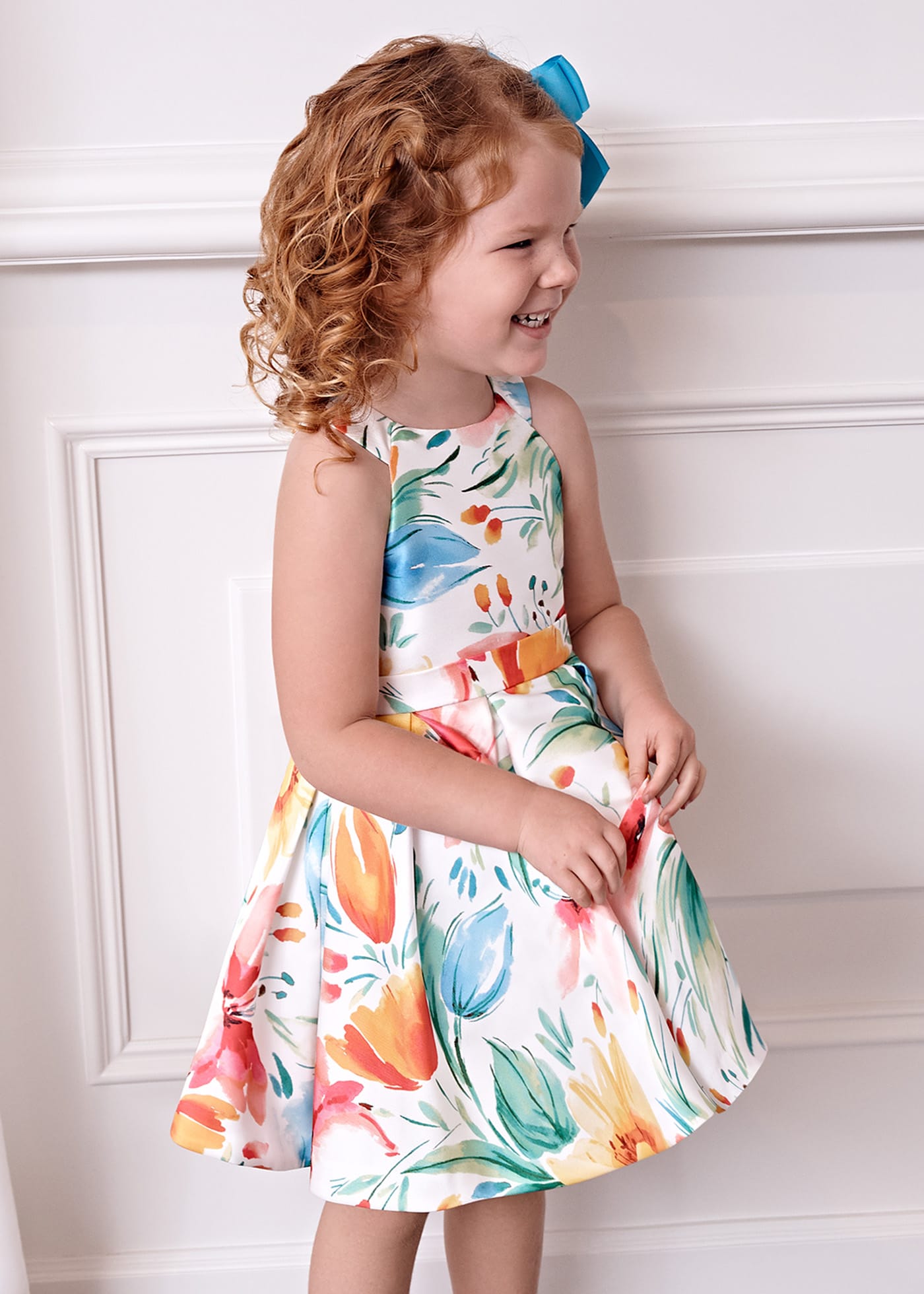 Girl printed mikado dress