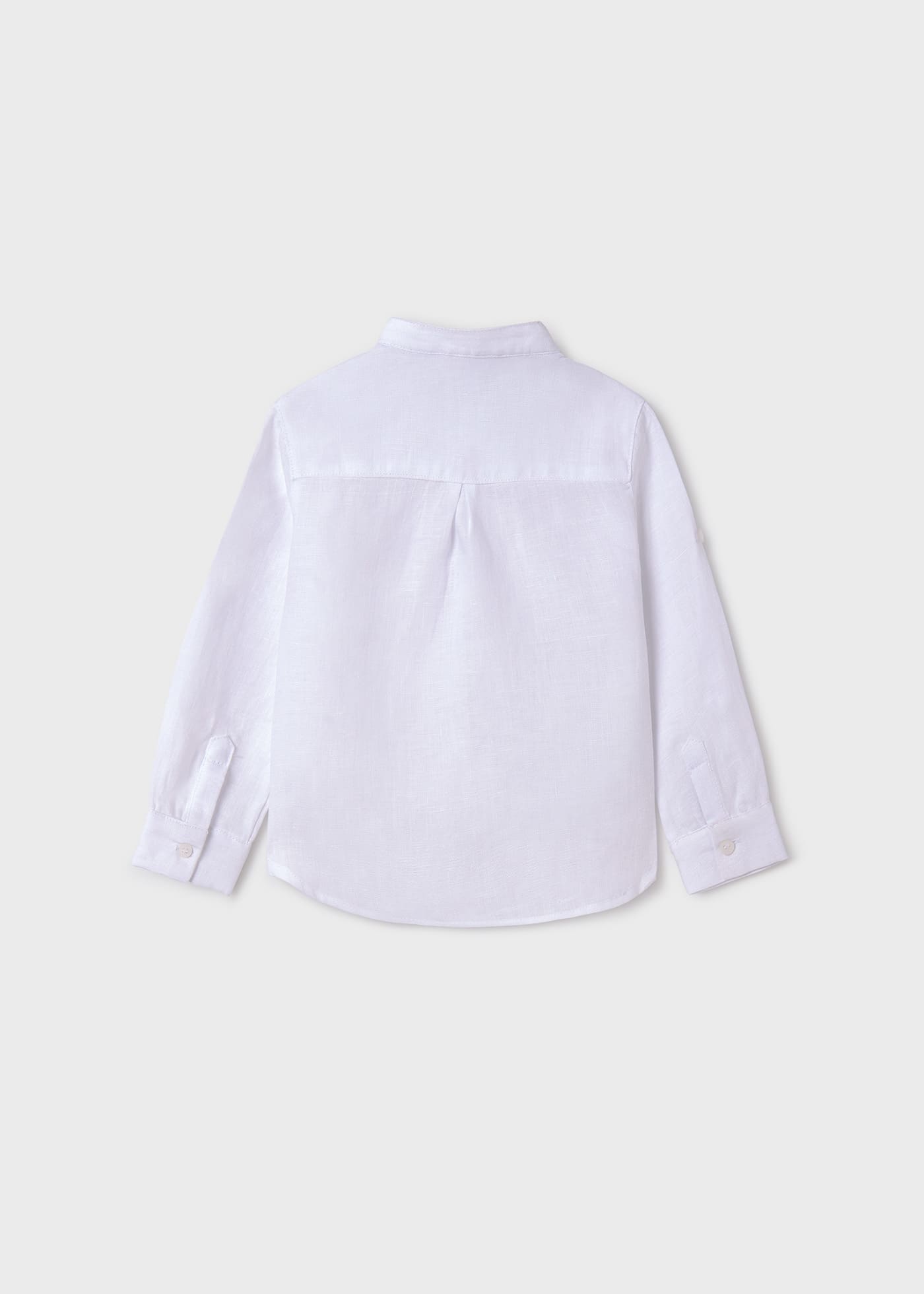 Baby linen shirt mandarin collar