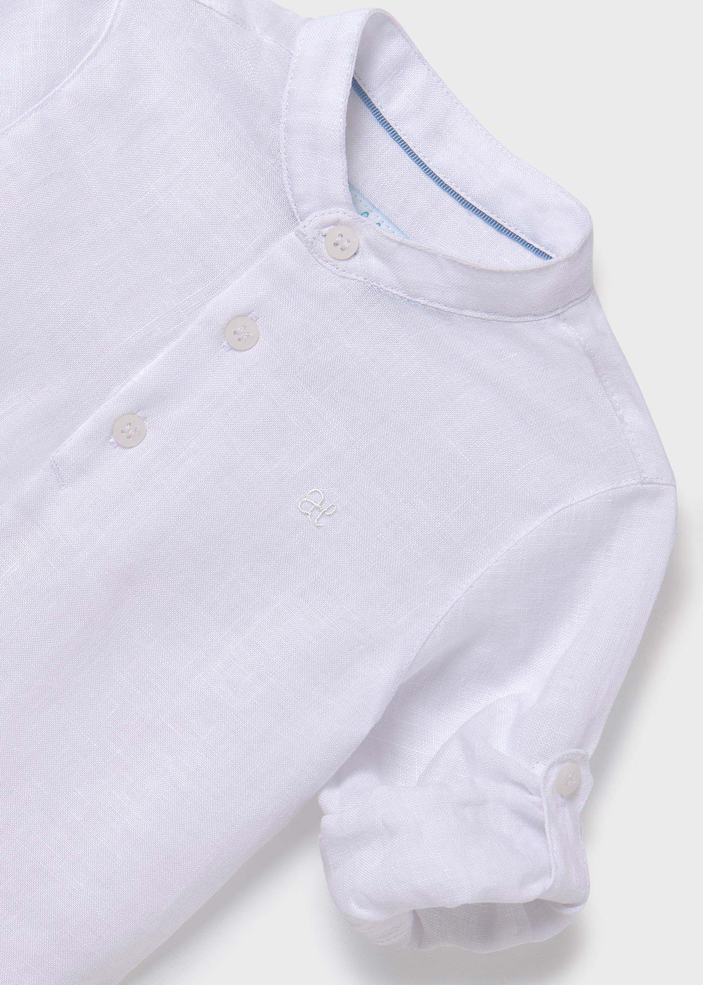 Baby linen shirt mandarin collar