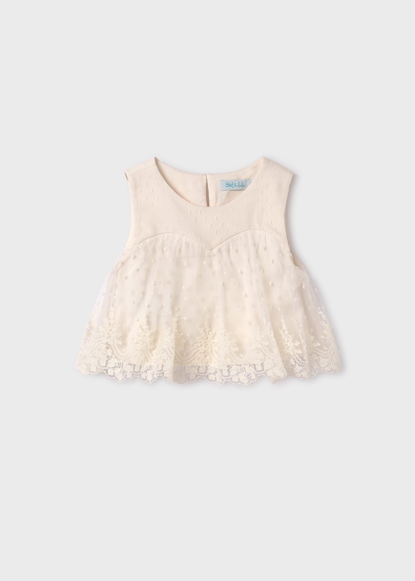 Girl Embroidered Tulle Top