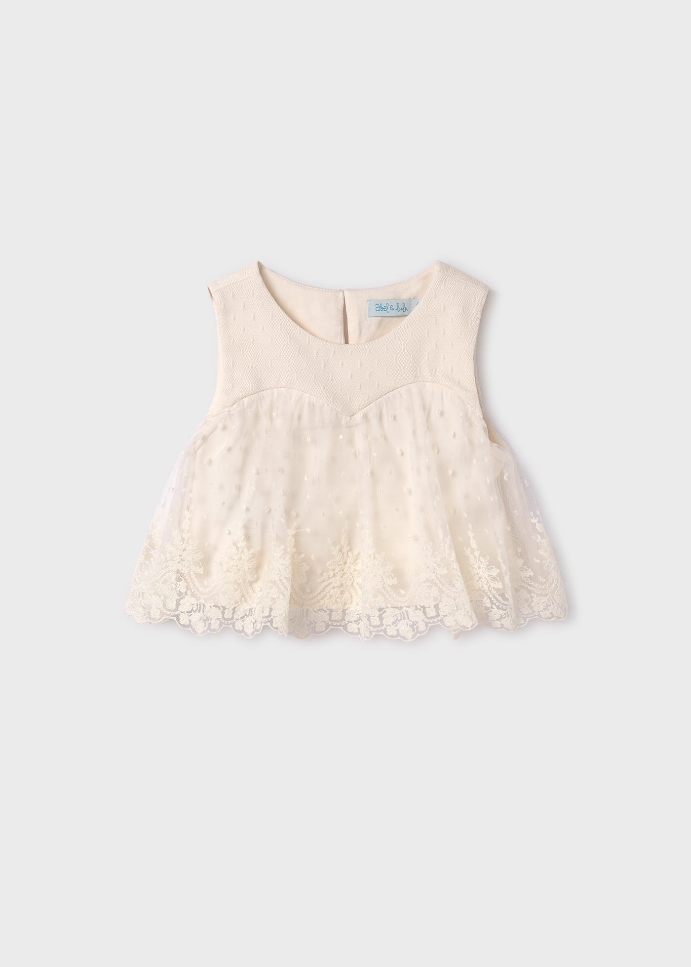 Top tulle ricamato bambina