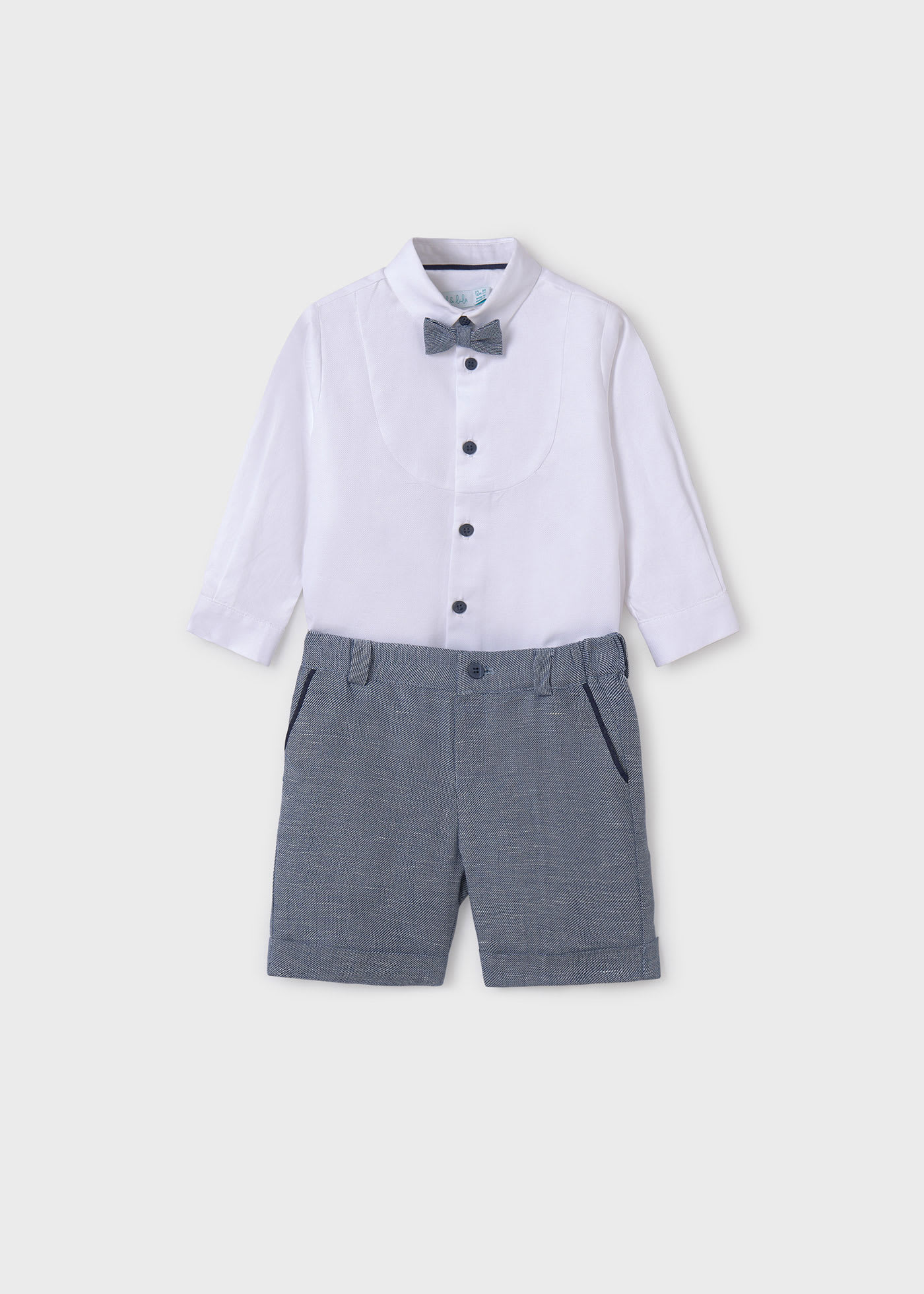 Baby Shirt with Bow tie and Shorts Set