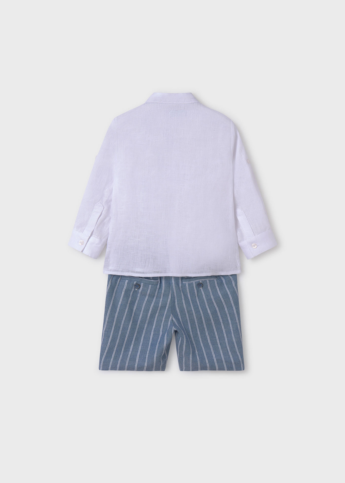 Baby set of striped linen shorts and shirt