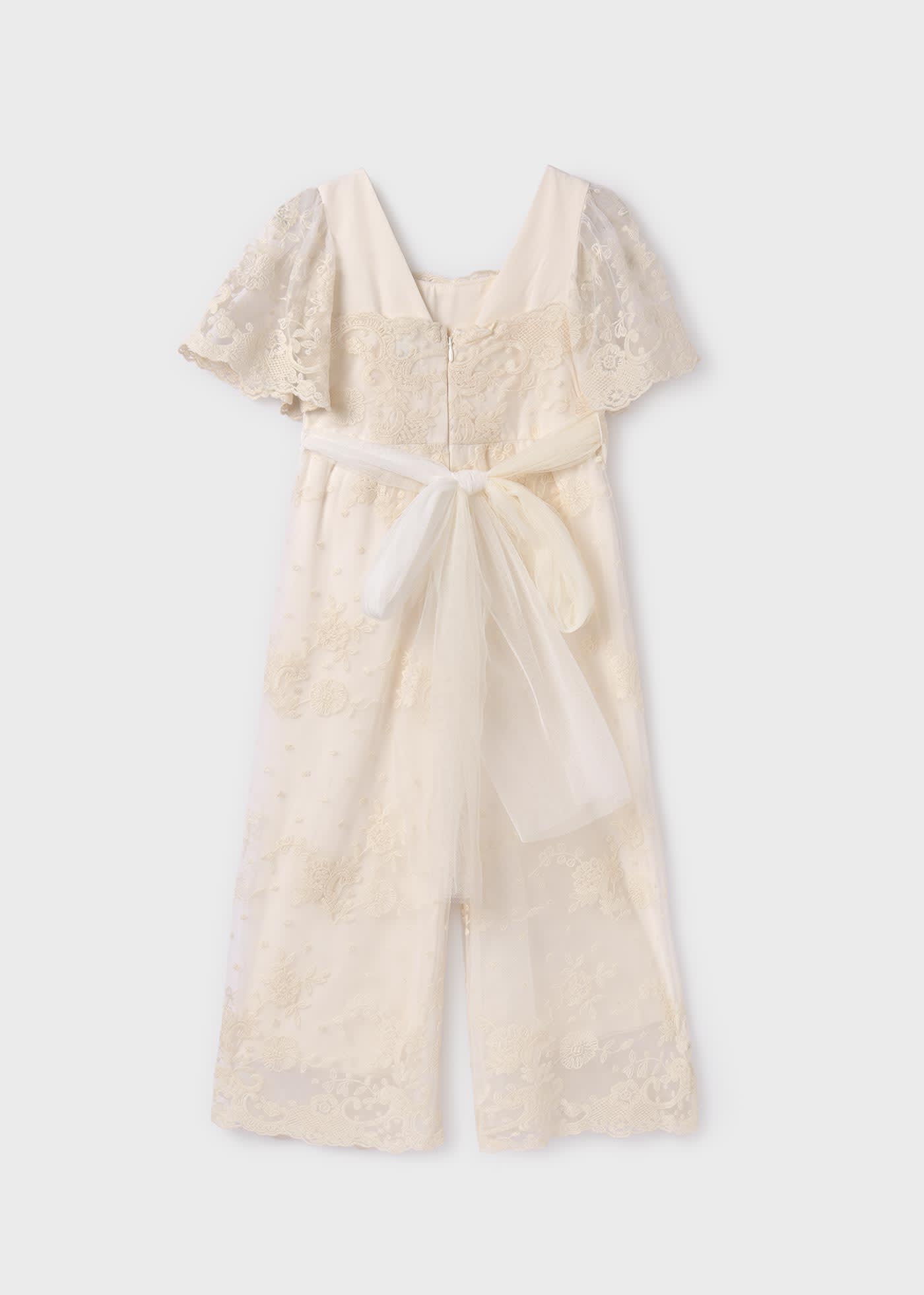 Girl Embroidered Tulle Jumpsuit