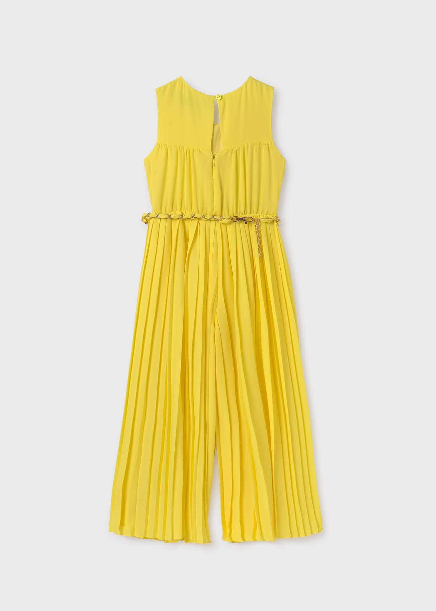 Girl pleated crepe jumpsuit