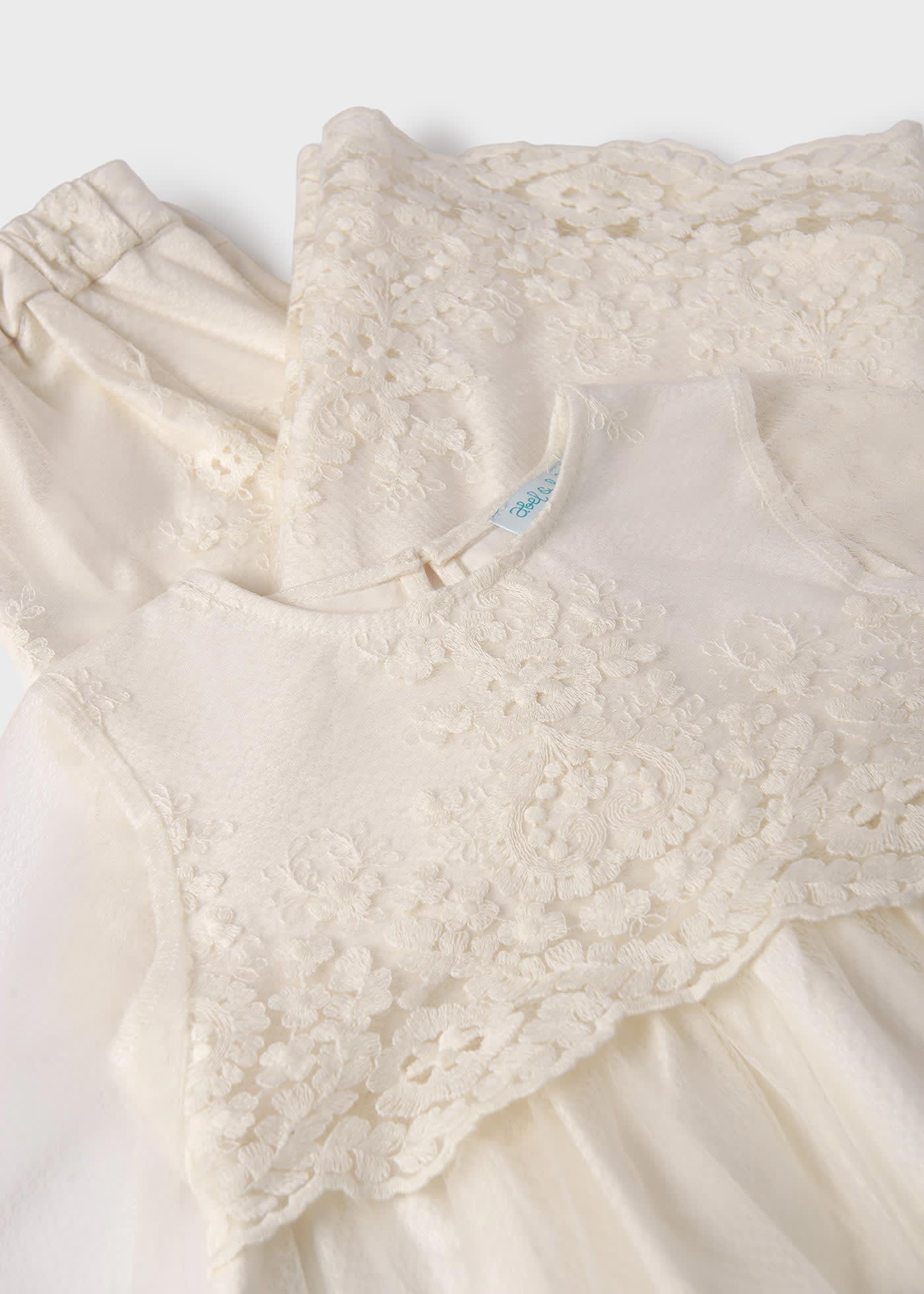 Girl Tulle Jacquard Top and Trousers Set