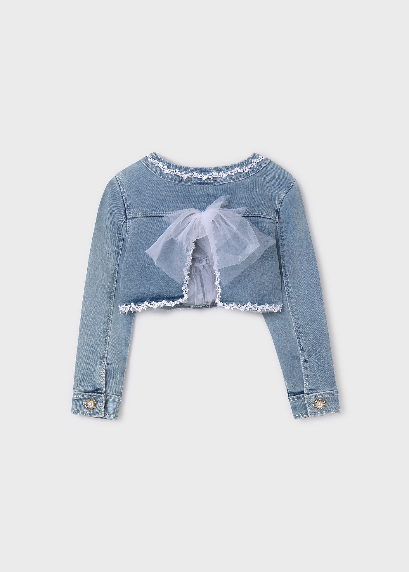 Giacca jeans con applicazioni bambina
