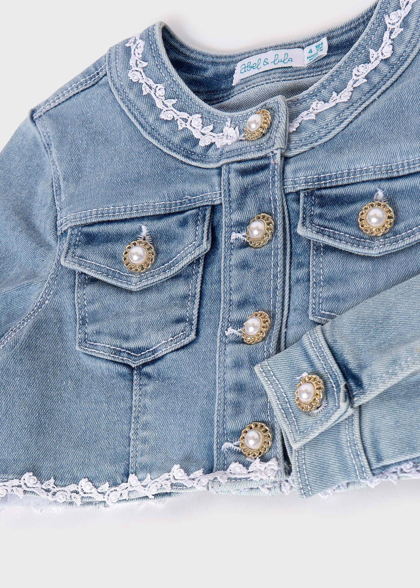 Giacca jeans con applicazioni bambina