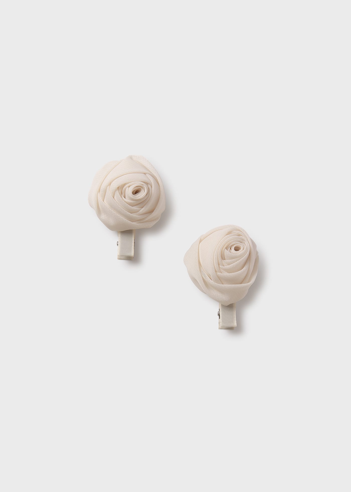 Set due fermagli fiori chiffon bambina
