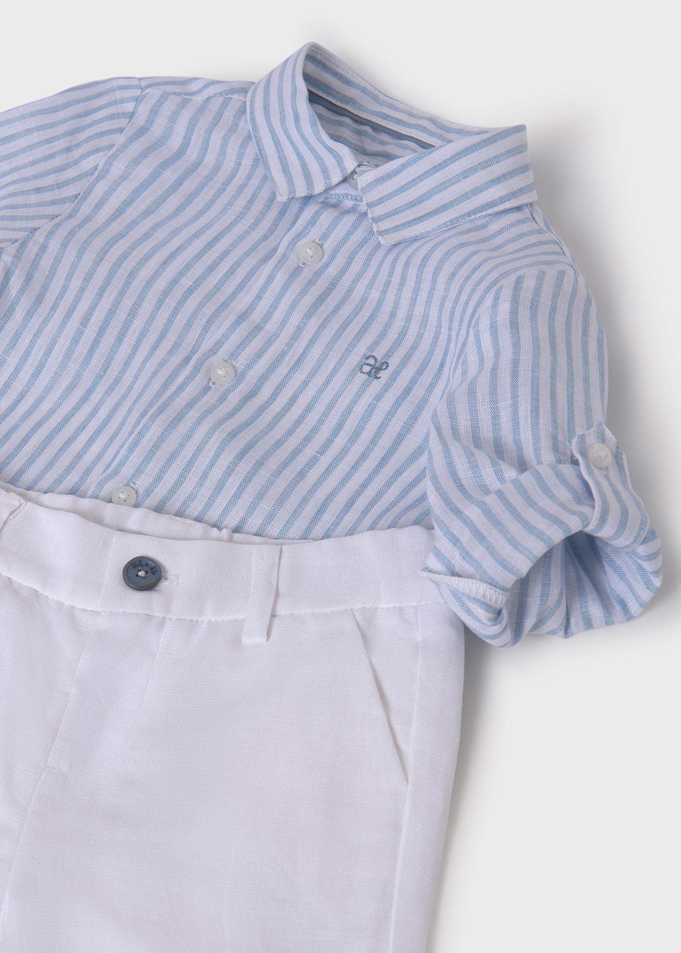 Conjunto camisa rayas bermuda niño