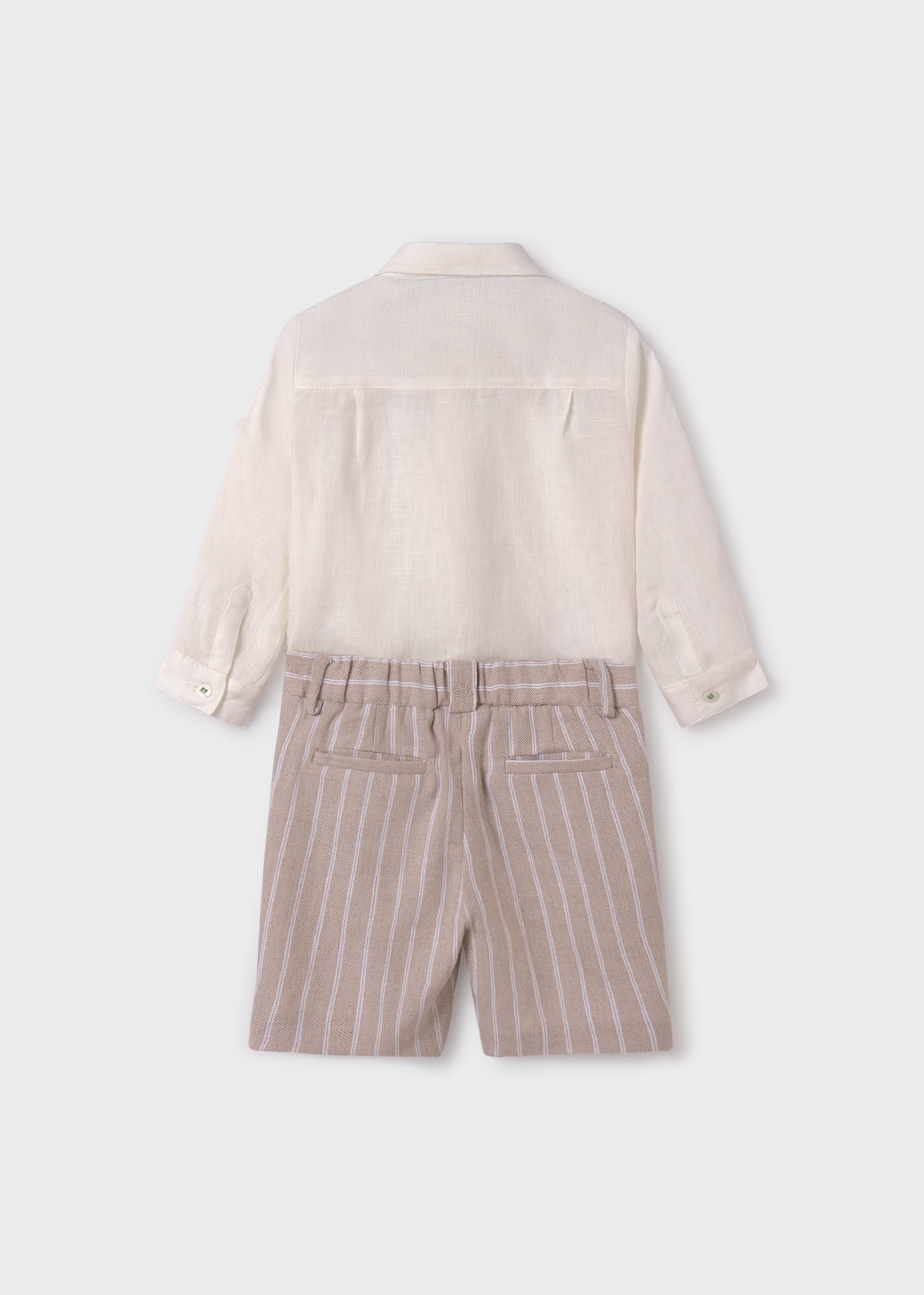 Boy set of linen shirt with bow tie and shorts