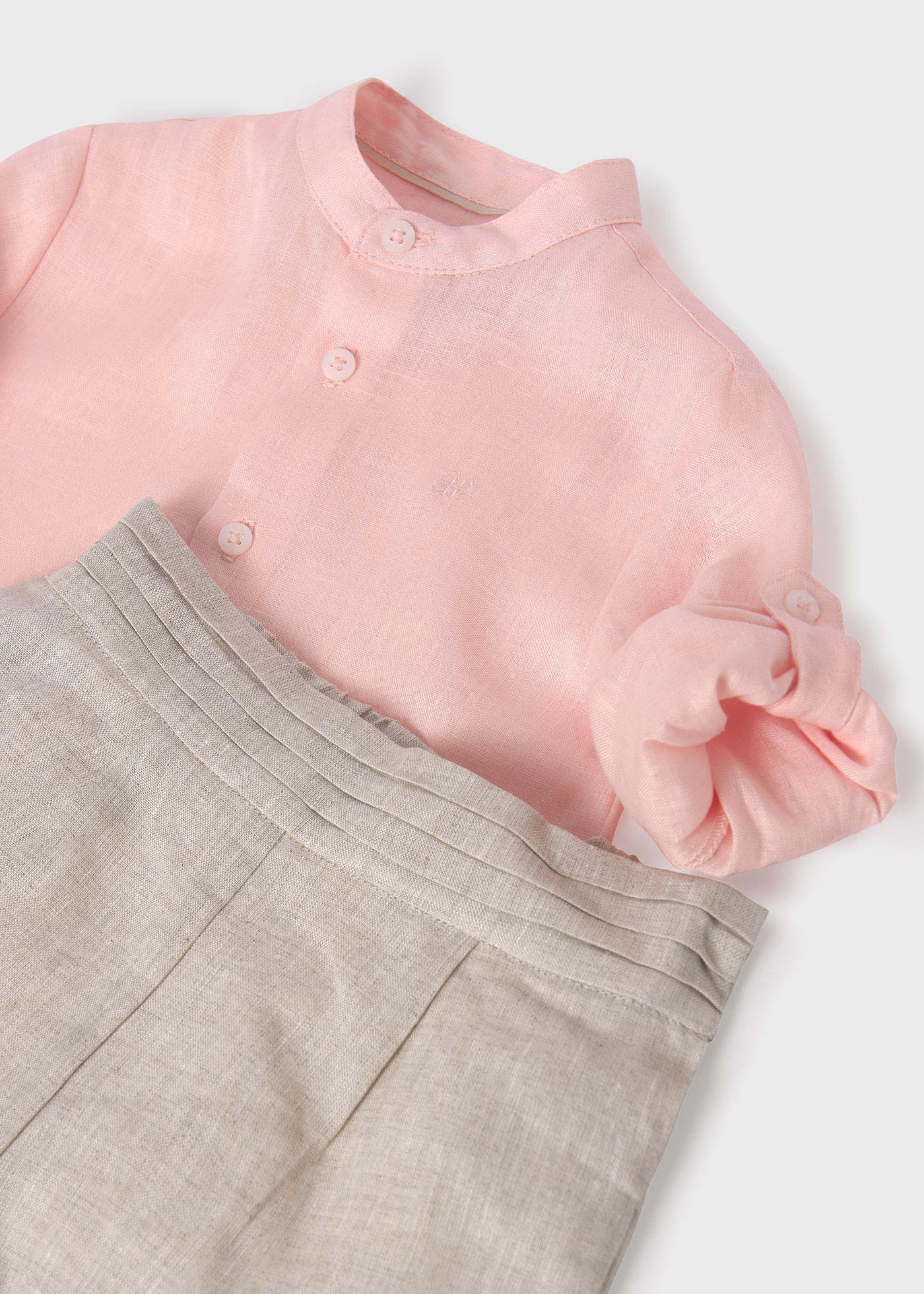Conjunto camisa bermuda linho menino