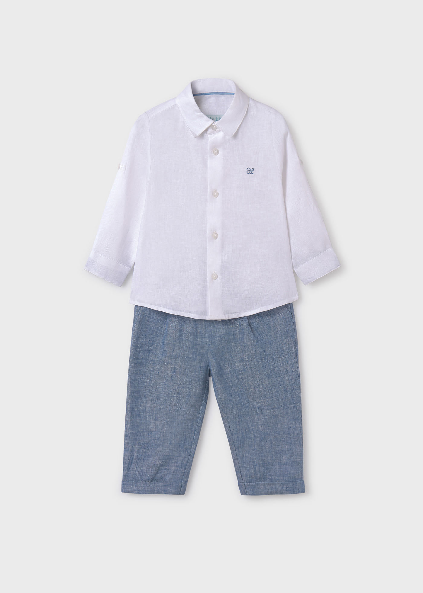 Completo camicia pantalone lino bambino