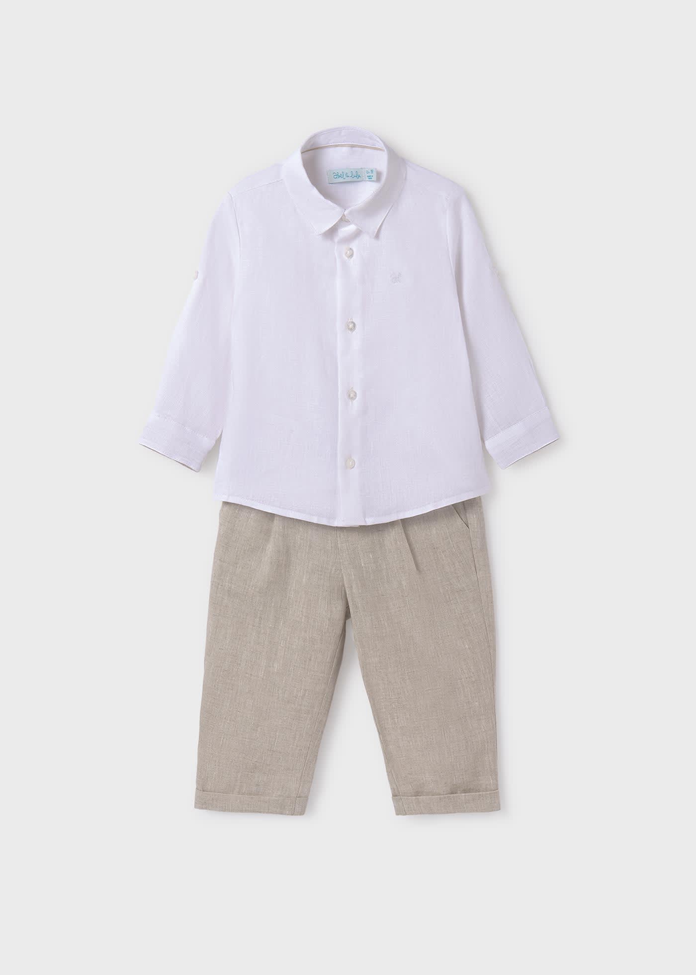 Completo camicia pantalone lino bambino